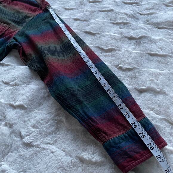 🔥Vintage Woolrich Cotton Flannel Blanket Striped Western Southwest Button Shirt - Picture 14 of 14